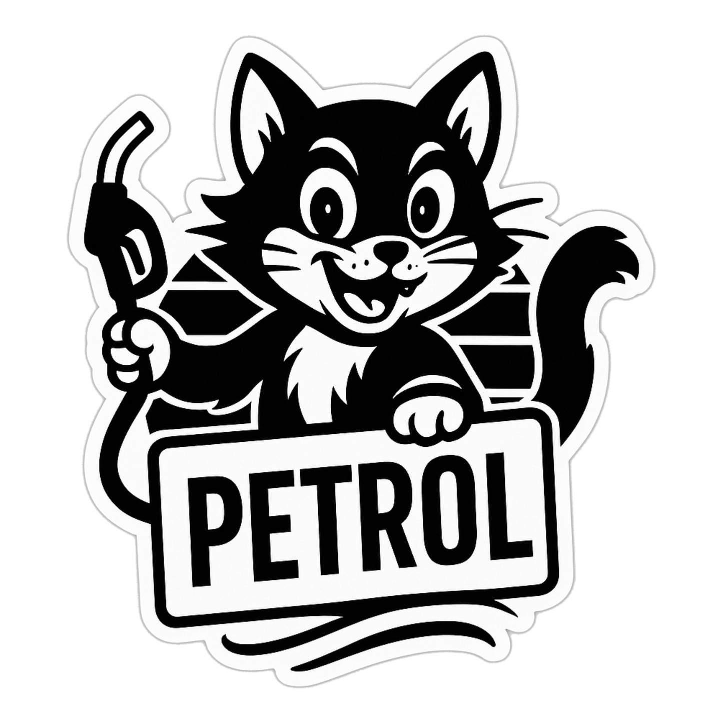 Smeeps Petrol Cat Sticker – Pack of 2 – Cute Fuel Indicator Vinyl Decal for Car & Bike | Waterproof & Durable | 9 x 7.7 cm