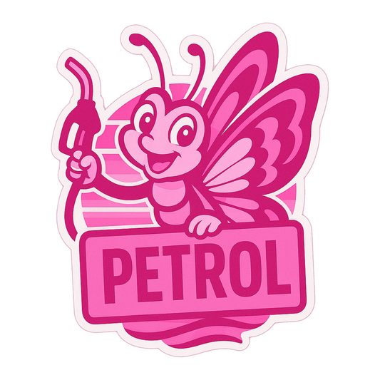 Smeeps Petrol Butterfly Sticker – 10.16 x 9.2 cm Cute Pink Fuel Indicator Car & Bike Vinyl Decal | Waterproof & Durable Design