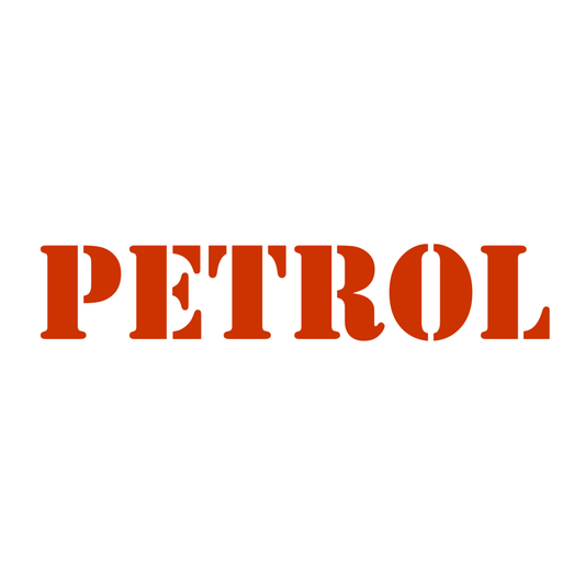 Smeeps PETROL Stencil Sticker – 10 x 2 cm Fuel Cap Vinyl Label | Bold Red Design | Waterproof & UV-Resistant Decal
