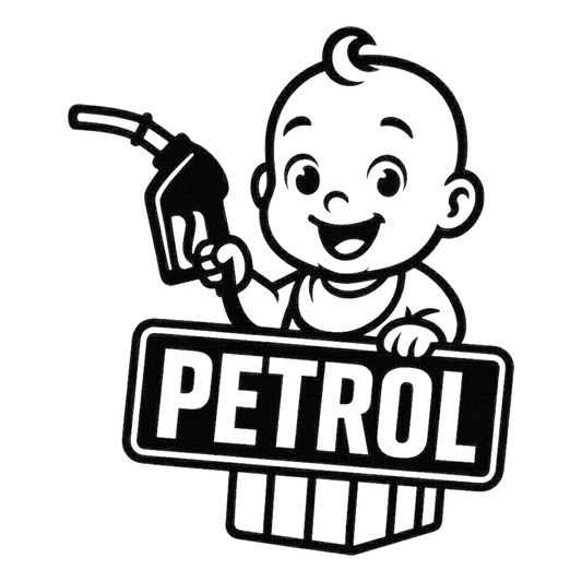 Smeeps Petrol Sticker – 10.16 x 8.39 cm Cute Baby Fuel Indicator Vinyl Decal for Car & Bike | Waterproof & UV-Resistant Petrol Label Stick