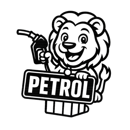 Smeeps Lion Petrol Sticker – 10.16 x 8.89 cm Fuel Type Indicator for Cars & Bikes | Waterproof & UV-Resistant Vinyl