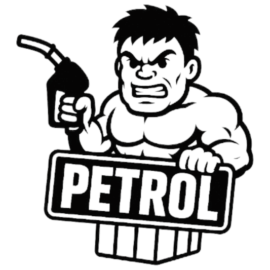 Smeeps Muscle Man Petrol Sticker – 10.16 x 9.15 cm Fuel Indicator Decal for Cars & Bikes | Waterproof & UV-Proof Vinyl