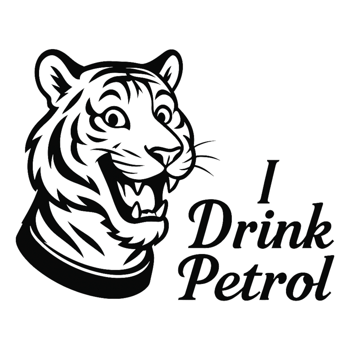 Smeeps I Drink Petrol Tiger Sticker – 10.16 x 7.88 cm Car & Bike Fuel Indicator Decal | Waterproof & UV-Resistant Vinyl