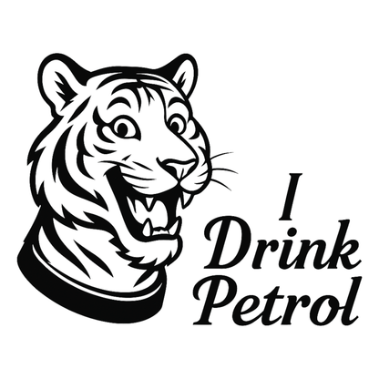 Smeeps I Drink Petrol Tiger Sticker – 10.16 x 7.88 cm Car & Bike Fuel Indicator Decal | Waterproof & UV-Resistant Vinyl