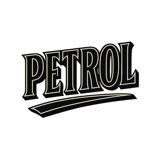 Smeeps PETROL Vintage Style Sticker – 10.16 x 6.61 cm Car & Bike Fuel Type Decal | Retro Typography Design | Waterproof & UV-Resistant Vinyl
