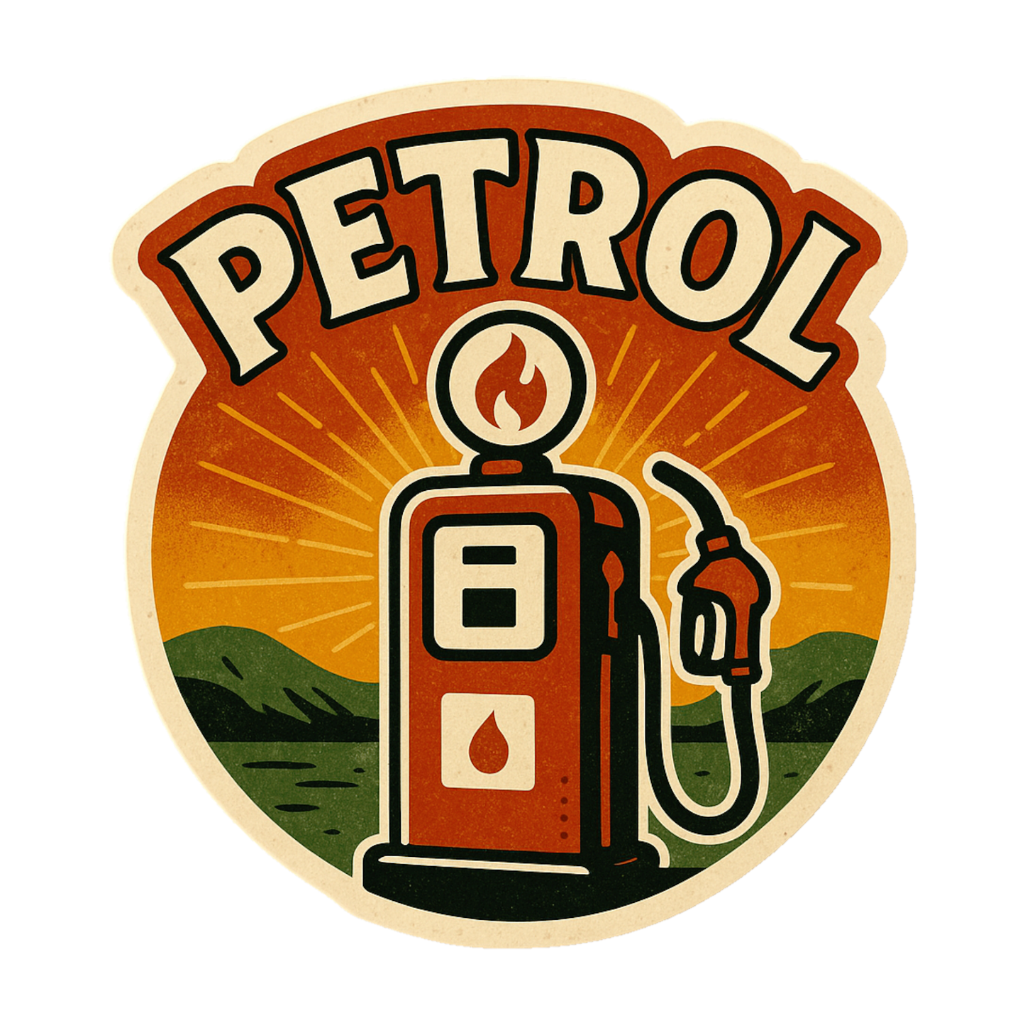 Smeeps Petrol Sticker – 10.16 x 9.40 cm Retro Fuel Pump Decal | Vintage Gas Station Design | Waterproof & UV-Resistant Vinyl for Cars & Bikes