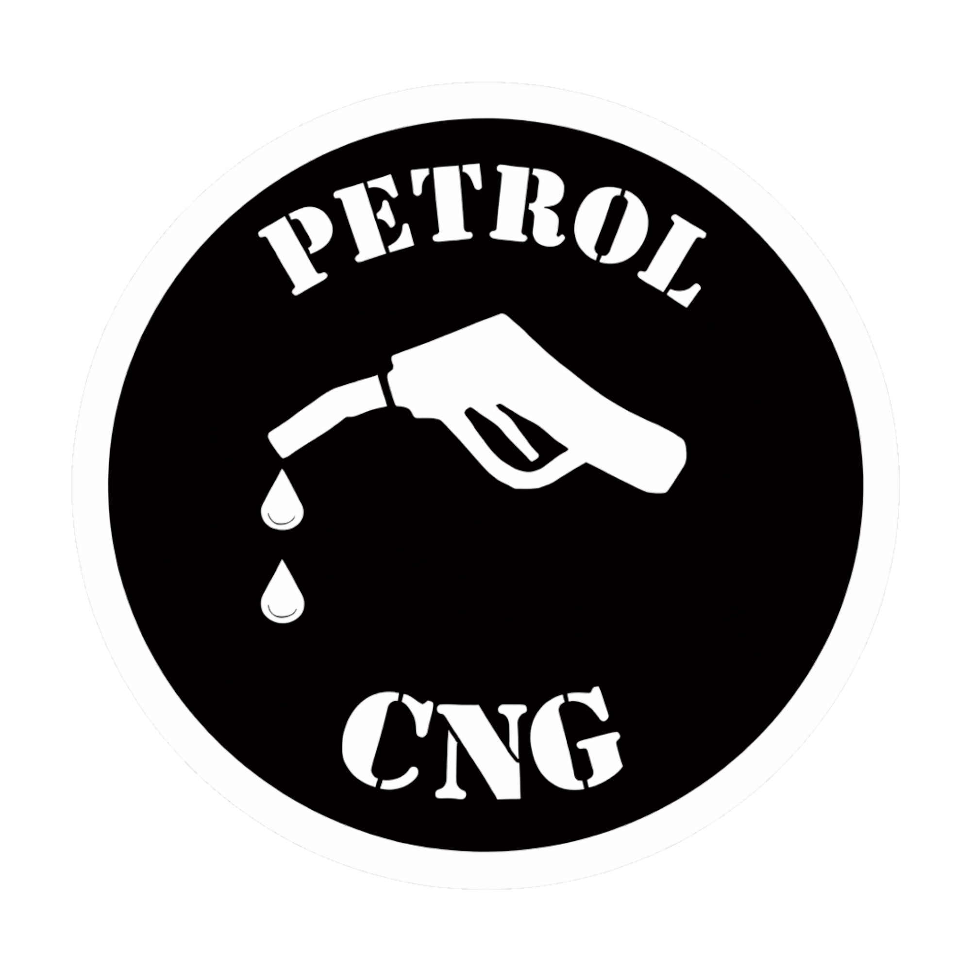 Smeeps Petrol CNG Fuel Type Sticker – 10.16 × 10.16 cm (4 × 4 Inch) Wa ...