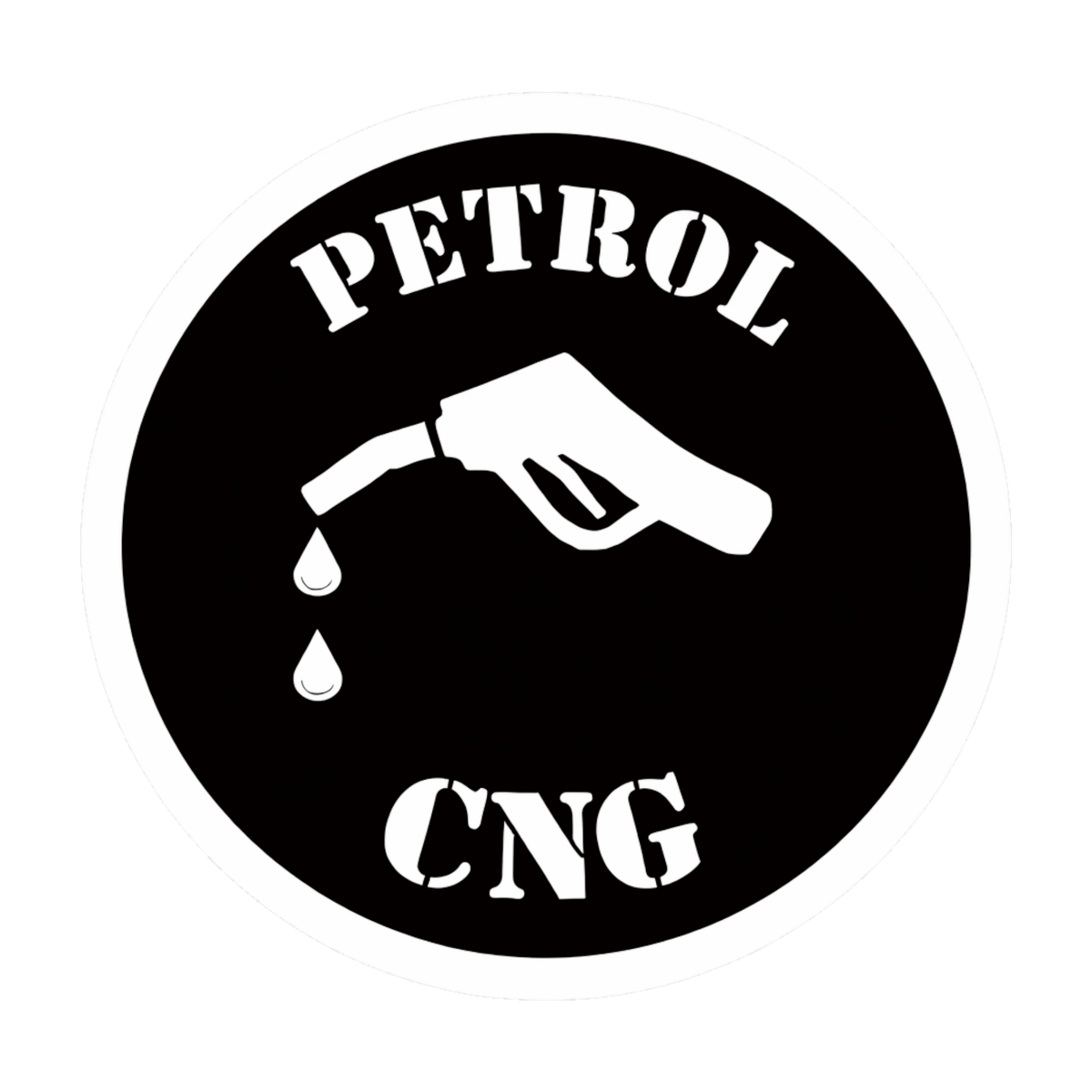 Smeeps Petrol CNG Fuel Type Sticker – 10.16 × 10.16 cm (4 × 4 Inch) Waterproof Vinyl Fuel Lid Decal for Car, Bike & Vehicle | Fuel Indicator Sticker | Pack of 1