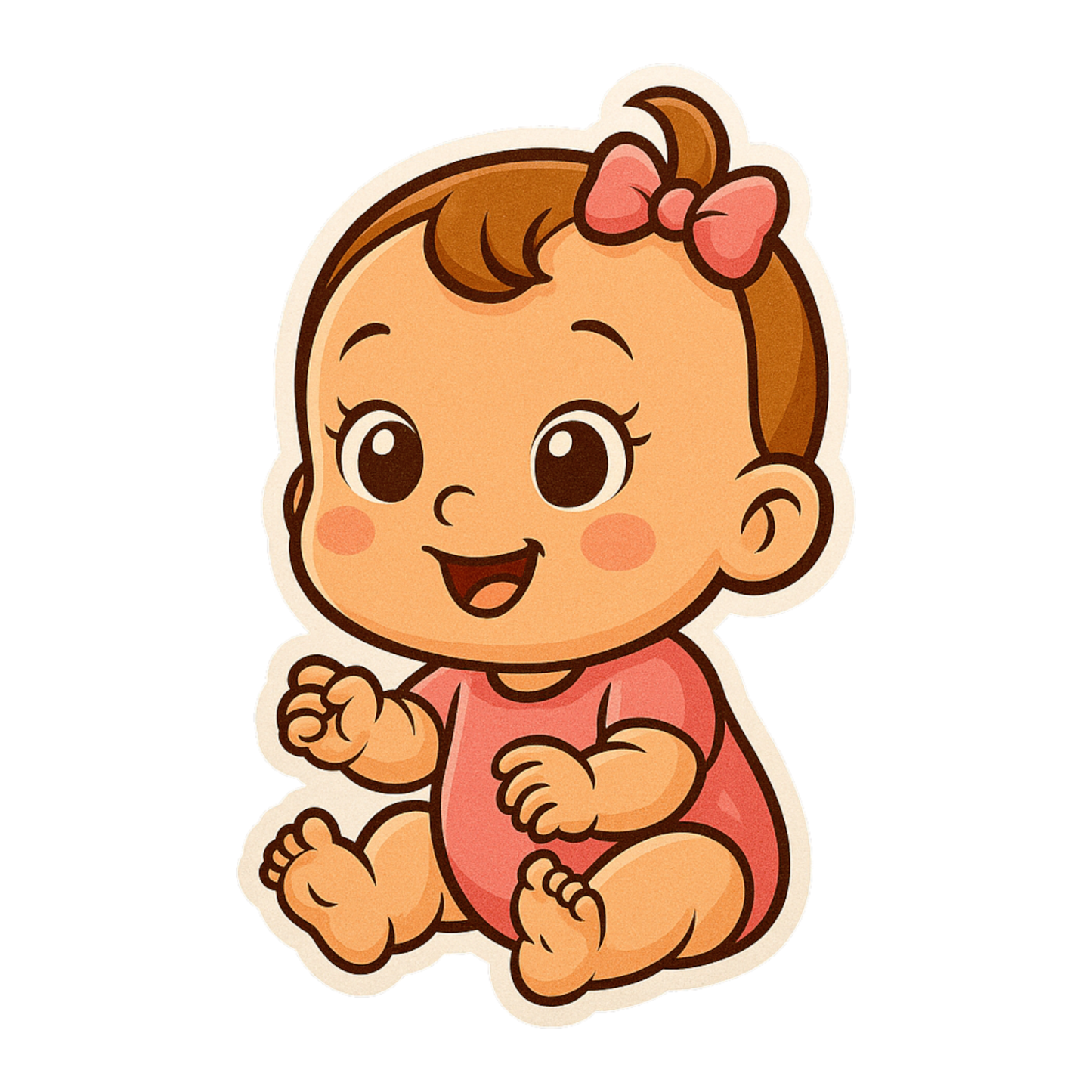 Smeeps Cute Baby Girl Sticker – 11.43 x 7.62 cm Adorable Cartoon Infant Decal | Nursery, Kids Room & School Use | Waterproof Vinyl