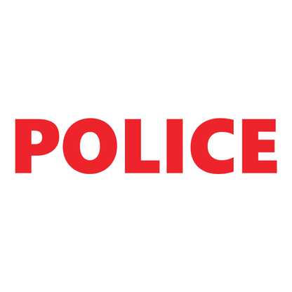 Smeeps POLICE Sticker – 14.3 x 3 cm Car & Bike Vinyl Decal | Bold Red Text Design | Waterproof & Durable Label