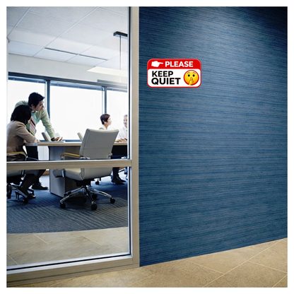 Smeeps Please Keep Quiet Instruction Sticker – 13.97 × 7.62 cm (5.5 × 3 Inch) Quiet Zone Warning Vinyl Sign | Waterproof UV Resistant Wash Proof Durable