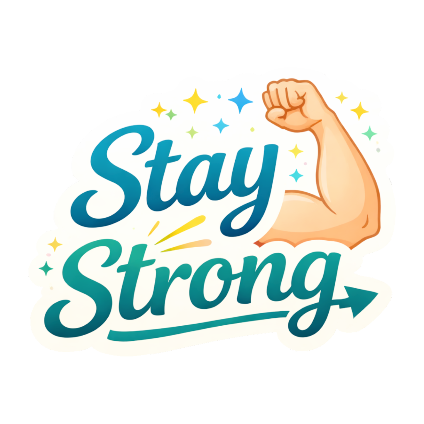 Smeeps Stay Strong Sticker – 10.16 × 7.88 cm (4 × 3.1 Inch) Motivational Quote Vinyl Sticker | Waterproof UV Resistant Wash Proof Durable