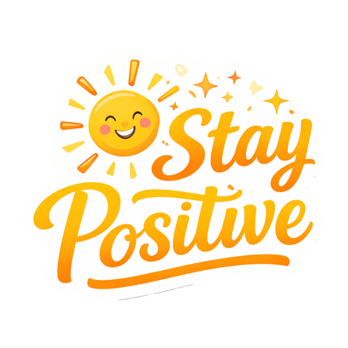 Smeeps Stay Positive Sticker – 10.16 × 8.39 cm (4 × 3.3 Inch) Motivational Quote Vinyl Sticker | Waterproof UV Resistant Wash Proof Durable