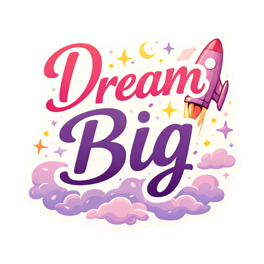 Smeeps Dream Big Sticker – 10.16 × 9.15 cm (4 × 3.6 Inch) Motivational Quote Vinyl Sticker | Waterproof UV Resistant Wash Proof Durable