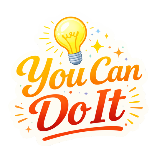 Smeeps You Can Do It Sticker – 10.16 × 9.66 cm (4 × 3.8 Inch) Motivational Quote Vinyl Sticker | Waterproof UV Resistant Wash Proof Durable