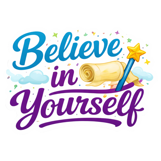 Smeeps Believe in Yourself Sticker – 10.67 × 7.62 cm (4.2 × 3 Inch) Motivational Quote Vinyl Sticker | Waterproof UV Resistant Wash Proof Durable