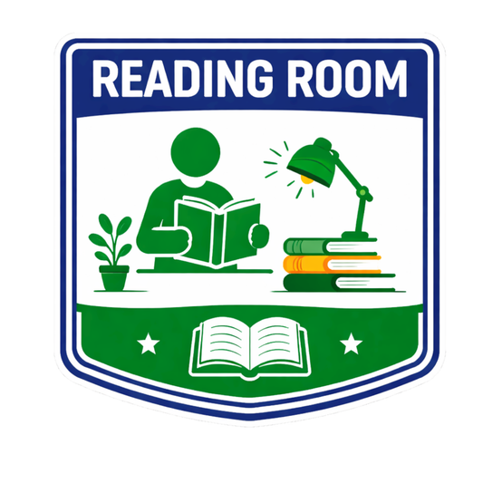 Smeeps Reading Room Sticker – 12.7 × 12.7 cm (5 × 5 Inch) Premium Vinyl Decal | Study & Library Reading Room Sign Design | Waterproof UV Resistant Wash Proof | Pack of 1