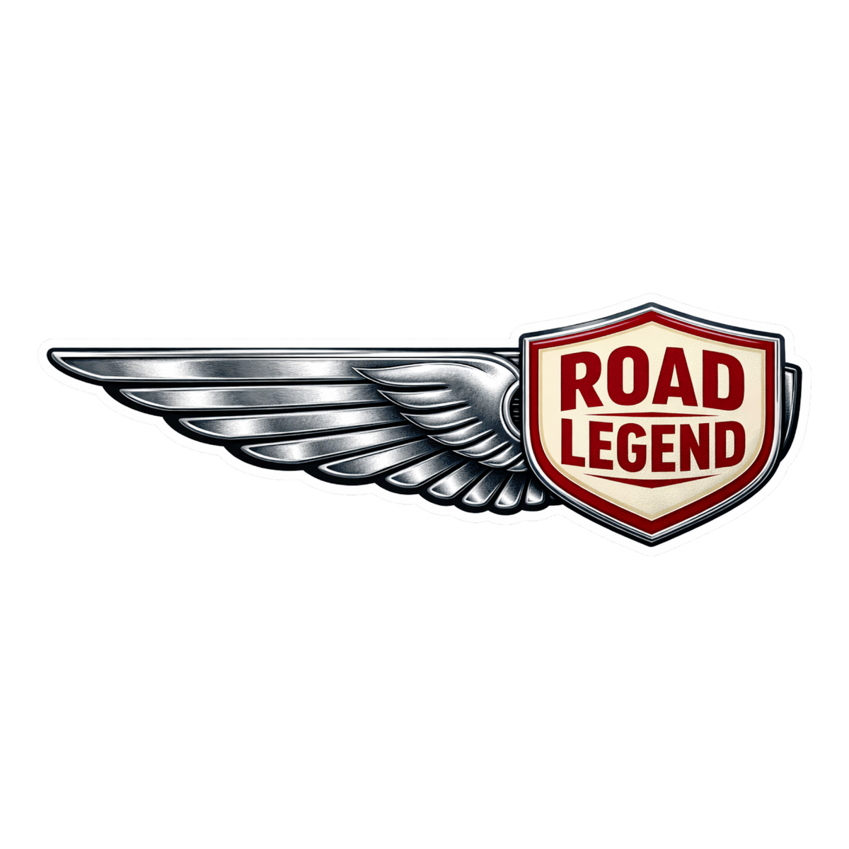 Smeeps Road Legend Wing Sticker – 12.7 × 4.32 cm (5 × 1.7 Inch) Waterproof Vinyl Bike Tank Decal | Retro Motorcycle Emblem Sticker | UV Resistant Washproof Bike Graphic | Pack of 1