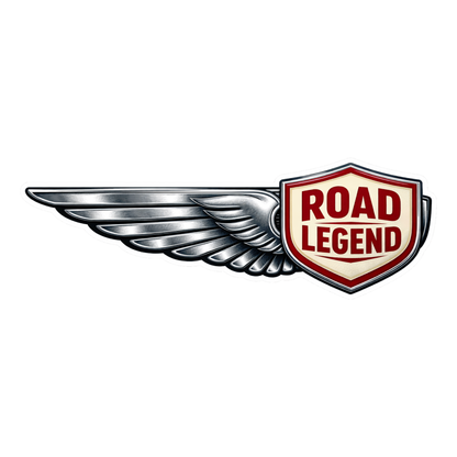 Smeeps Road Legend Wing Sticker – 12.7 × 4.32 cm (5 × 1.7 Inch) Waterproof Vinyl Bike Tank Decal | Retro Motorcycle Emblem Sticker | UV Resistant Washproof Bike Graphic | Pack of 1