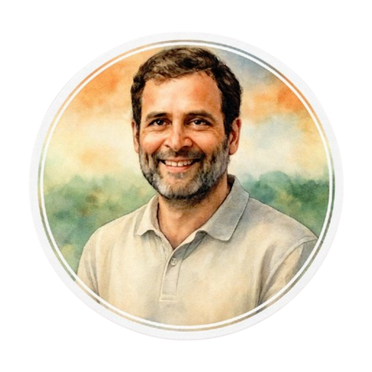 Smeeps Rahul Gandhi Sticker – Premium Watercolor Portrait Design | 10.16 cm Vinyl Decal | Waterproof & UV Resistant Political Sticker for Car, Bike & Laptop