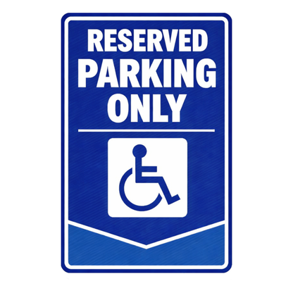 Smeeps Reserved Parking Only Sticker – 20.32 × 13.21 cm (8 × 5.2 Inch) Handicap Accessible Parking Vinyl Sign | Waterproof UV Resistant Wash Proof Durable