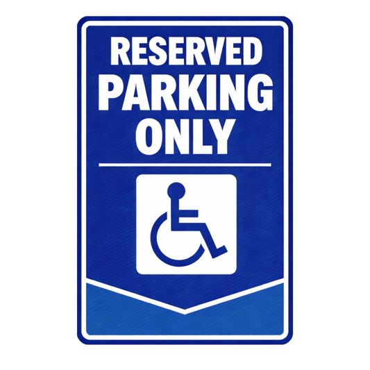 Smeeps Reserved Parking Only Sticker – 20.32 × 13.21 cm (8 × 5.2 Inch) Handicap Accessible Parking Vinyl Sign | Waterproof UV Resistant Wash Proof Durable
