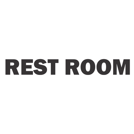 Smeeps Rest Room Door Sticker – 15 x 2 cm Black Text Vinyl Label | Waterproof, Wash-Proof & Durable Bathroom/Toilet Signage
