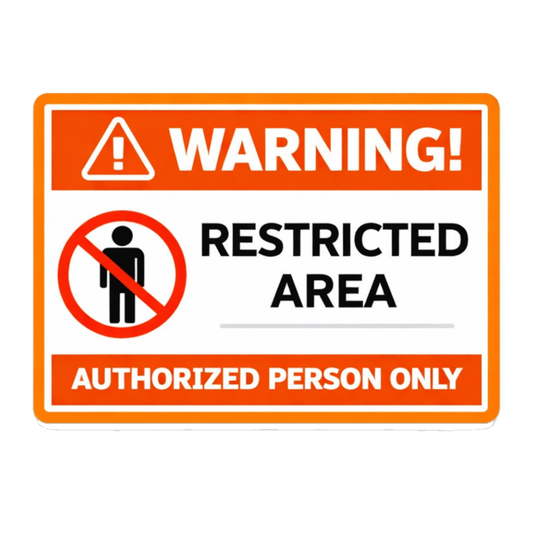 Smeeps Warning Restricted Area Sticker – 17.78 × 12.7 cm (7 × 5 Inch) Authorized Person Only Safety Sign | Waterproof UV Resistant Wash Proof Durable Vinyl