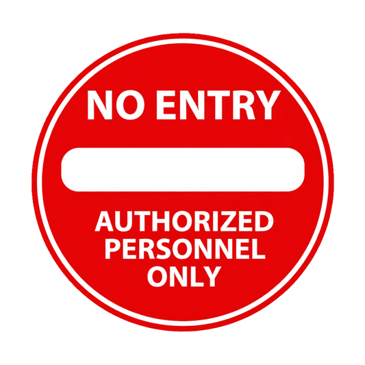 Smeeps No Entry Sticker – 15.24 × 15.24 cm (6 × 6 Inch) Authorized Personnel Only Round Safety Sign | Waterproof UV Resistant Wash Proof Durable Vinyl