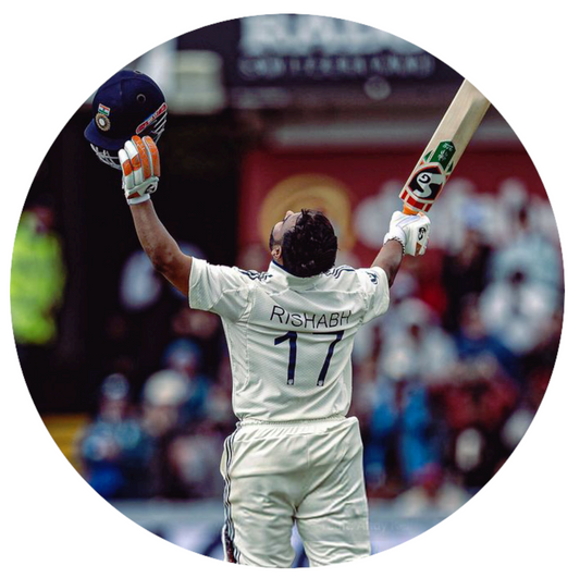 Smeeps Rishabh Pant Sticker – 10.16 cm (4 Inch) Indian Cricket Star Fan Vinyl Decal | Waterproof UV Resistant Round Car & Bike Sticker