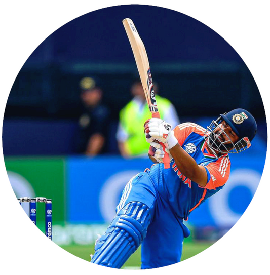 Smeeps Rishabh Pant Sticker – 10.16 cm (4 Inch) Indian Cricket Star Fan Vinyl Decal | Waterproof UV Resistant Round Car & Bike Sticker