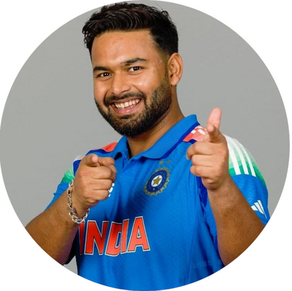Smeeps Rishabh Pant Sticker – 10.16 cm (4 Inch) Indian Cricket Star Fan Vinyl Decal | Waterproof UV Resistant Round Car & Bike Sticker