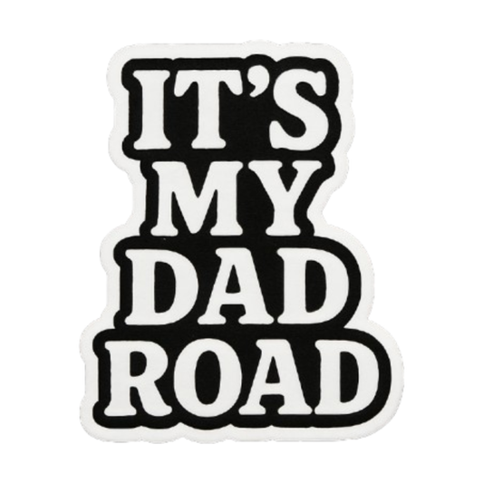 Smeeps It’s My Dad Road Sticker – 5.08 x 10.16 cm | Bold Vinyl Car Decal (Black & White Theme)