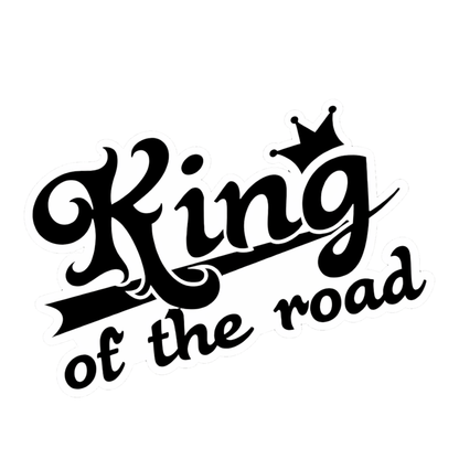 Smeeps King of the Road Sticker – 10.16 × 7.62 cm (4 × 3 Inch) Waterproof Vinyl Car & Bike Decal | Stylish Typography Vehicle Sticker | UV Resistant Washproof Graphic | Pack of 1