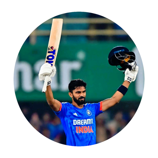Smeeps Ruturaj Gaikwad Celebration Sticker – 10.16 cm (4 Inch) Team India Victory Vinyl Decal | Waterproof UV Resistant Round Sticker