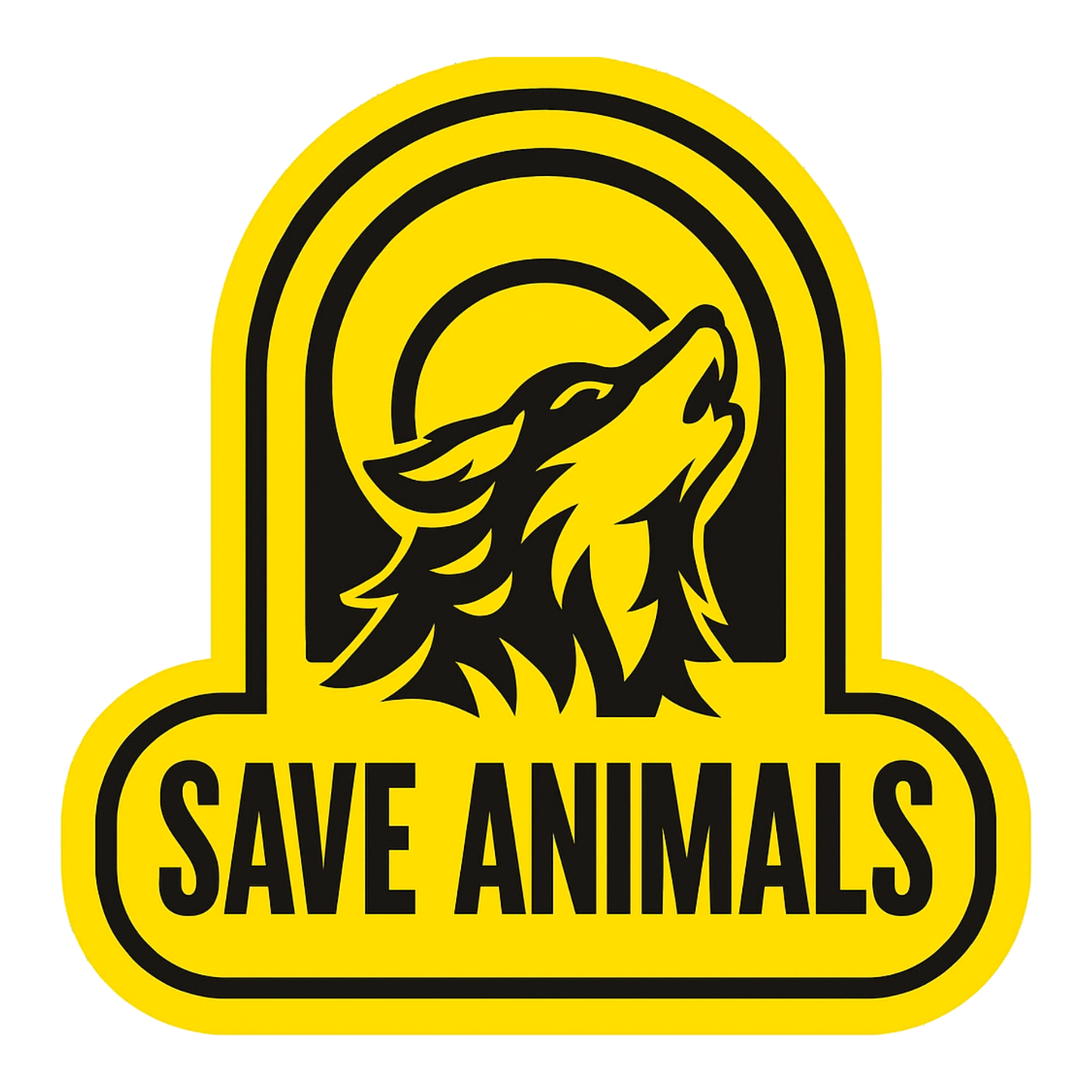 Smeeps Save Animals Sticker – 9 x 7.62 cm Wolf Howling Design | Wildlife Protection Vinyl Decal | Waterproof & Durable Car, Bike & Laptop Sticker