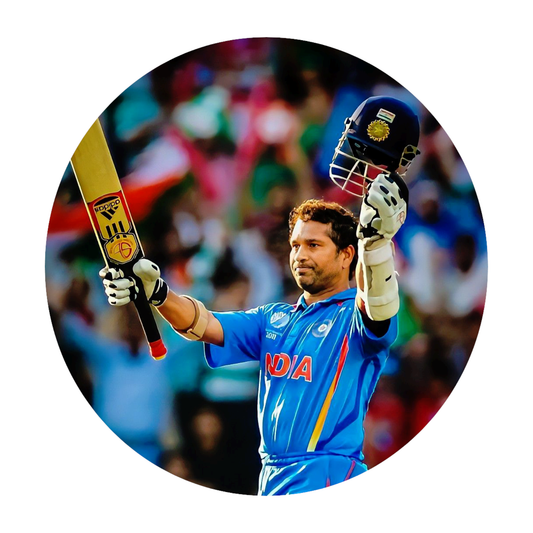 Smeeps Sachin Tendulkar Sticker – 10.16 cm (4 Inch) India Cricket Legend Vinyl Decal | Waterproof UV Resistant Round Sticker
