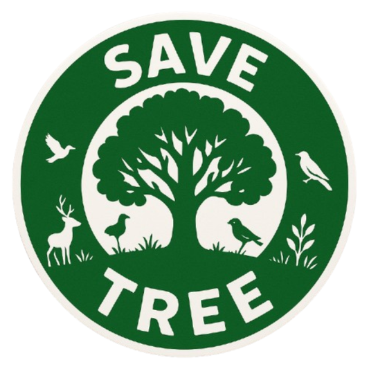 Smeeps Save Tree Round Sticker | 14 x 14 cm | Eco Awareness Vinyl Decal for Car