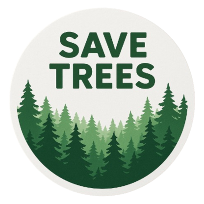 Smeeps Save Trees Round Sticker | 14 x 14 cm | Eco-Friendly Vinyl Decal for Car