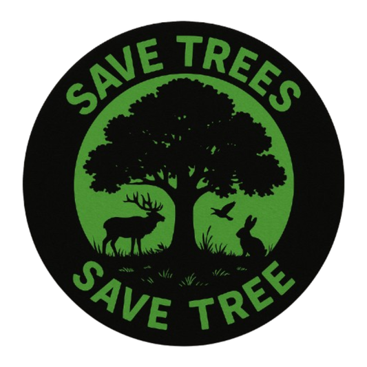 Smeeps Save Trees Save Tree Round Sticker | 14 x 14 cm | Nature Awareness Vinyl Decal for Car
