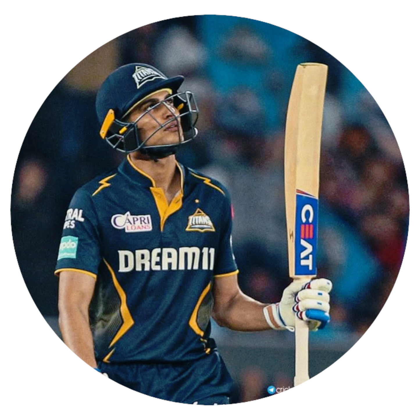 Smeeps Shubman Gill Sticker – 10.16 cm (4 Inch) India Cricket Star Vinyl Decal | Waterproof UV Resistant Round Sticker