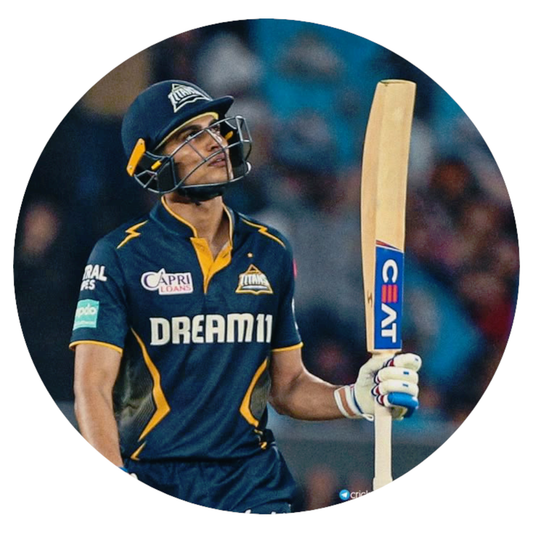 Smeeps Shubman Gill Sticker – 10.16 cm (4 Inch) India Cricket Star Vinyl Decal | Waterproof UV Resistant Round Sticker