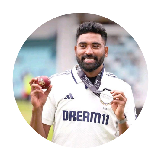 Smeeps Mohammed Siraj Sticker – 10.16 cm (4 Inch) Team India Fast Bowler Vinyl Decal | Waterproof UV Resistant Round Sticker
