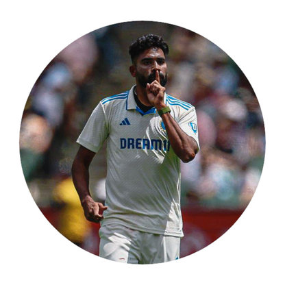 Smeeps Mohammed Siraj Sticker – 10.16 cm (4 Inch) India Test Jersey Fan Vinyl Decal | Waterproof UV Resistant Round Sticker