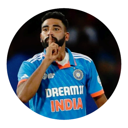 Smeeps Mohammed Siraj Sticker – 10.16 cm (4 Inch) India ODI Jersey Fan Vinyl Decal | Waterproof UV Resistant Round Sticker
