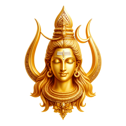 Smeeps Lord Shiva Golden Face Sticker – 10.93 x 7.62 cm Divine Shiv Ji Decal | Spiritual Hindu Wall & Vehicle Sticker | Waterproof & Durable Vinyl