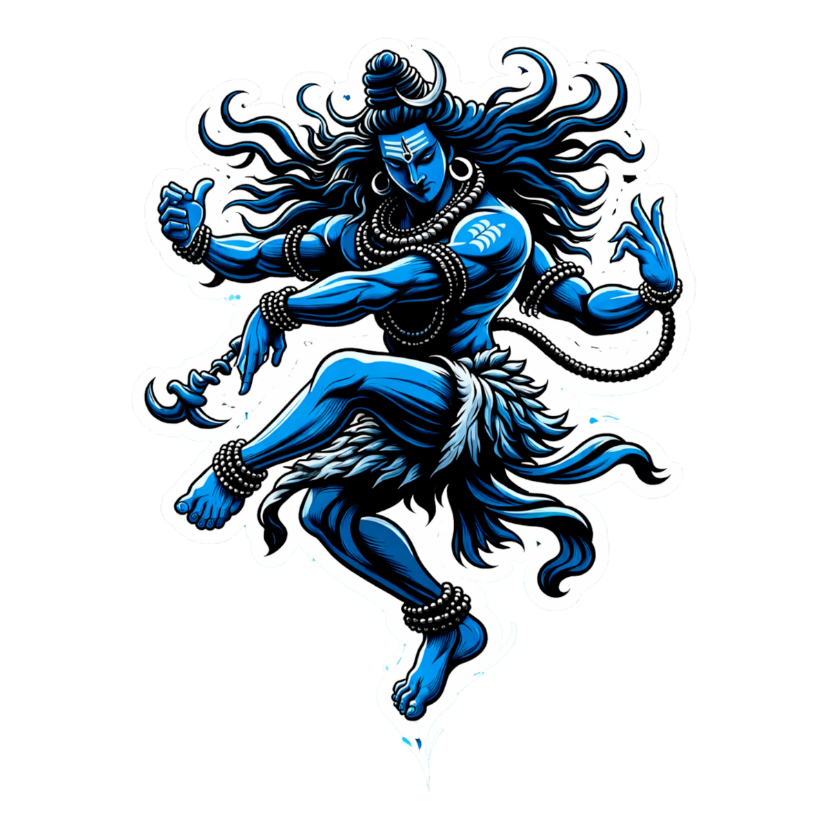 Smeeps Dancing Shiva Vinyl Sticker – 11.69 × 11.69 cm (4.6 × 4.6 Inch) Waterproof Bike & Car Decal | Nataraja Mahadev Design | UV Resistant Wash Proof | Pack of 1