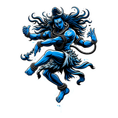 Smeeps Dancing Shiva Vinyl Sticker – 11.69 × 11.69 cm (4.6 × 4.6 Inch) Waterproof Bike & Car Decal | Nataraja Mahadev Design | UV Resistant Wash Proof | Pack of 1