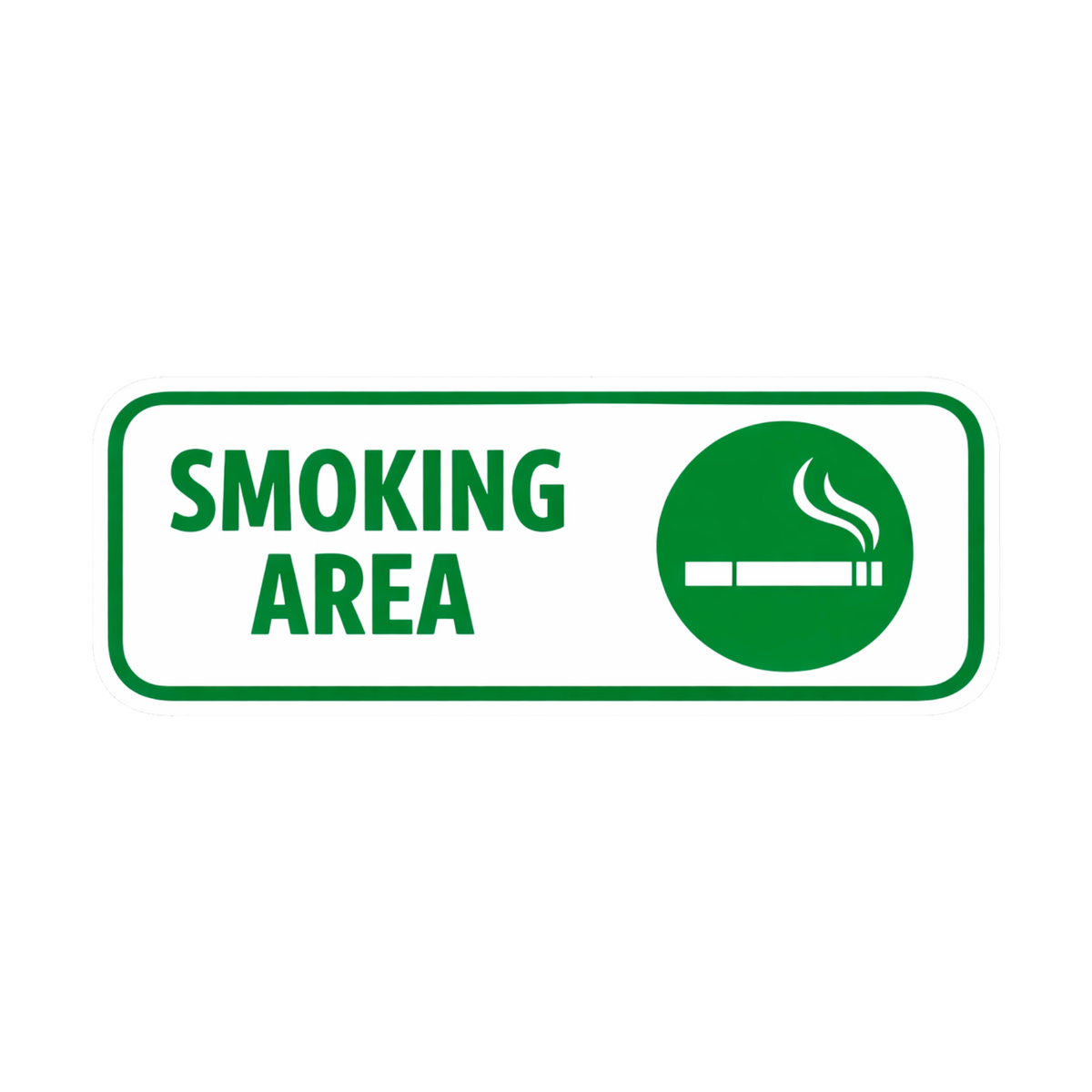 Smeeps Smoking Area Sign Sticker – 15.24 × 5.6 cm (6 × 2.2 Inch) Waterproof Vinyl Safety Signage | UV Resistant Washproof Door & Wall Sticker | Office Café Hotel Smoking Zone Sign | Pack of 1