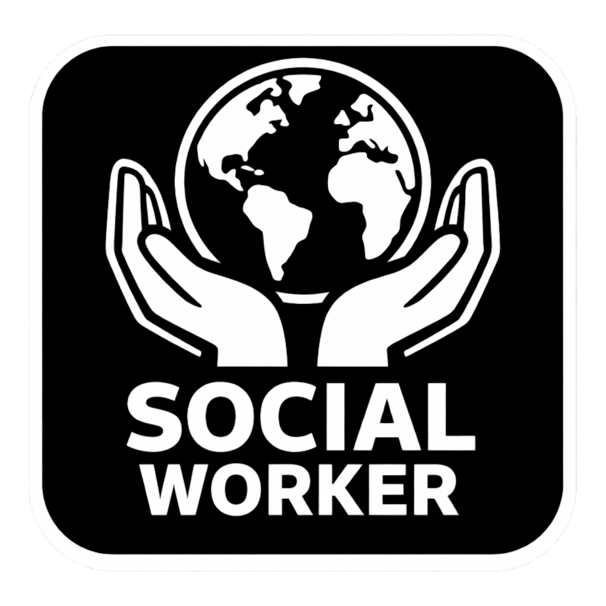 Smeeps Social Worker Sticker – 10.16 × 10.16 cm (4 × 4 Inch) Waterproof Vinyl Car & Bike Decal | NGO Awareness Sticker | UV Resistant Washproof Social Service Graphic | Pack of 1